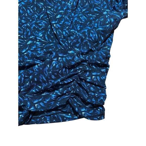 Kenneth Cole blue black ruched blouse sz PM - Picture 8 of 8